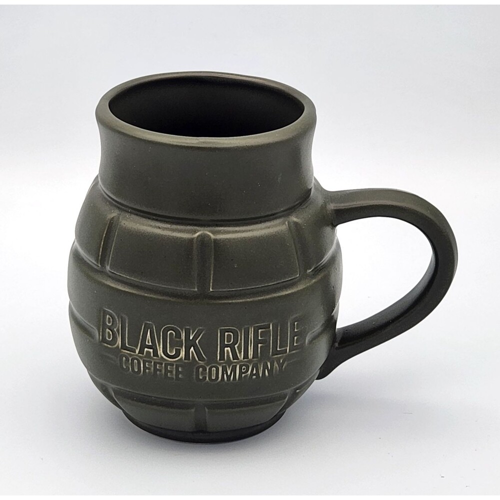 Black Rifle Coffee Company Grenade Mug Olive Drab Army Green Ceramic Coffee Cup